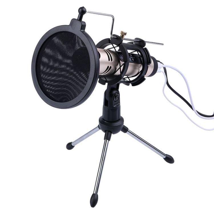 PS-5 Universal Live Broadcast Bracket Tripod Holder with Anti-spray Net & Microphone Clip & Shockproof Clip