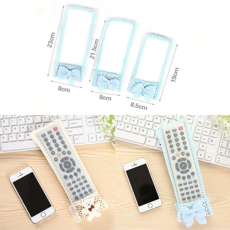 2 PCS Lace Fabric Bowknot Air Conditioning TV Remote Control Protective Cover Dust Jacket, L, Size: 23*8cm, Random Color Delivery