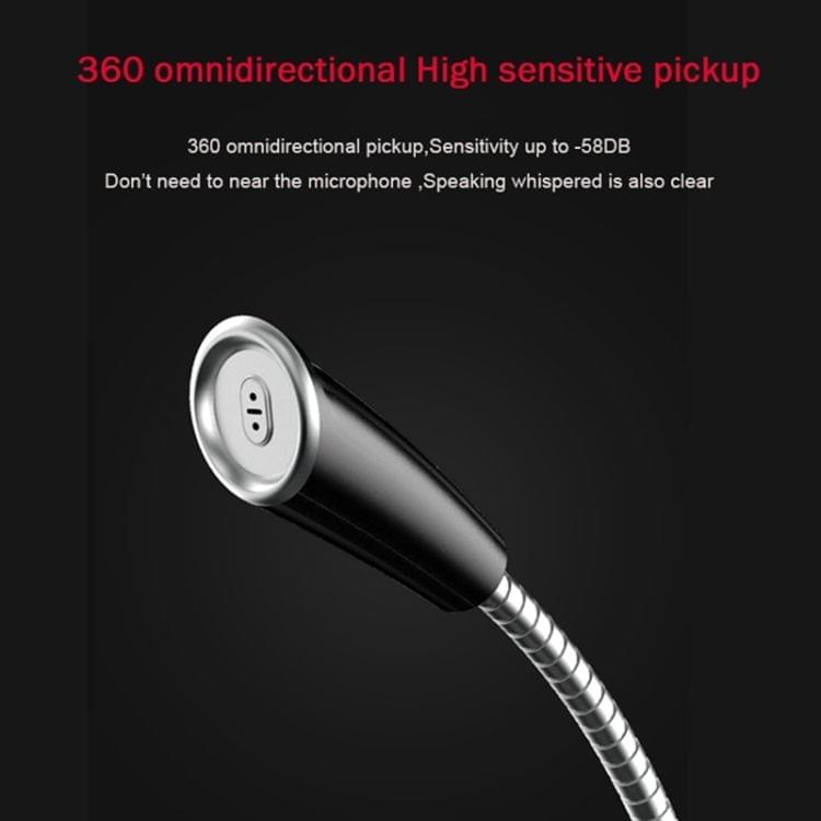 BK Desktop Gooseneck Adjustable USB Wired Audio Microphone, Built-in Sound Card