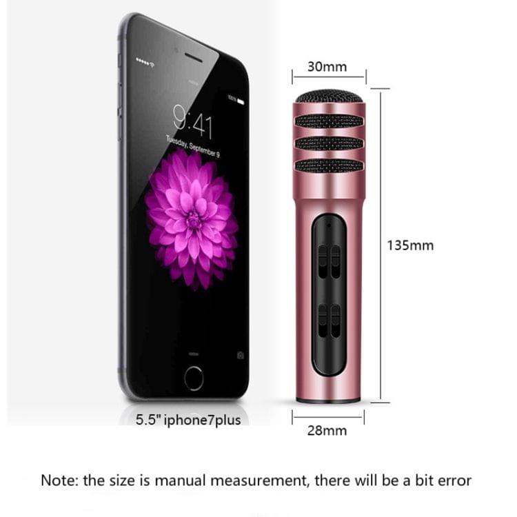 BGN-C7 Condenser Microphone Dual Mobile Phone Karaoke Live Singing Microphone Built-in Sound Card(Pink)