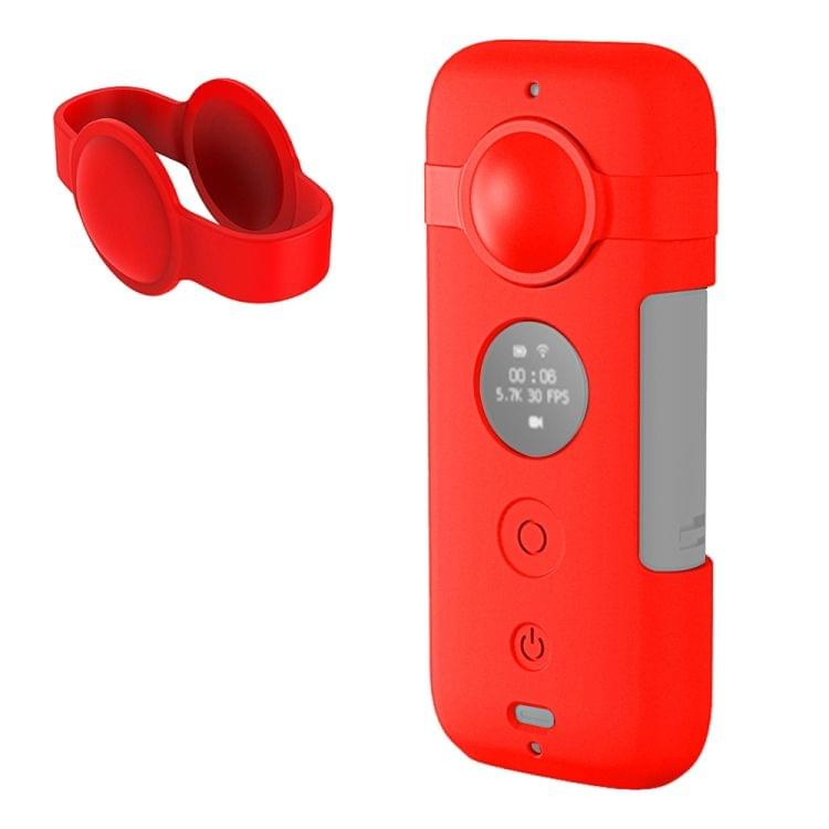 PULUZ Silicone Protective Case with Lens Cover for Insta360 ONE X (Red)