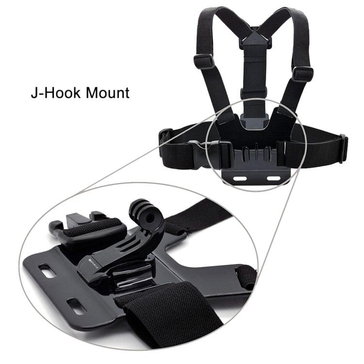 2 PCS PULUZ Black Vertical Surface J-Hook Buckle Mount Set for GoPro NEW HERO /HERO6 /5 /5 Session /4 Session /4 /3+ /3 /2 /1, Xiaoyi and Other Action Cameras(Black)