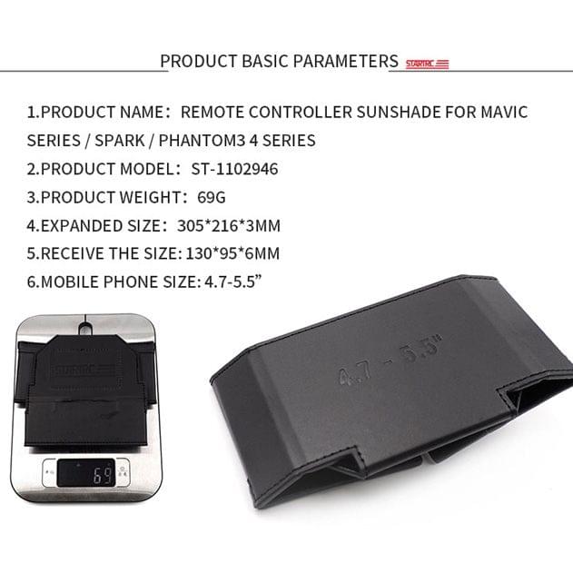 Remote Controller Sunshade For DJI Mavic Series / Spark / Phantom 3 / Phantom 4 series(Black)
