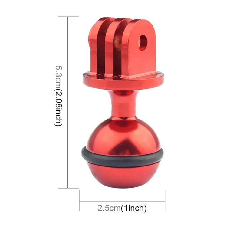 PULUZ CNC Aluminum Ball Head Adapter Mount for DJI Osmo Action, GoPro HERO7 /6 /5 /5 Session /4 Session /4 /3+ /3 /2 /1, Xiaoyi and Other Action Cameras, Diameter: 2.5cm(Red)