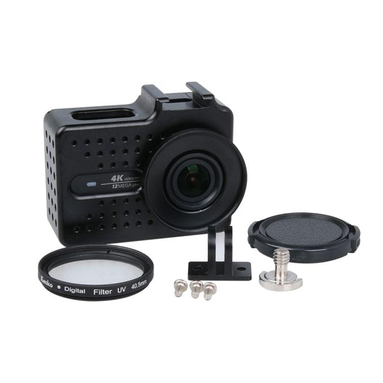 For Xiaomi Xiaoyi Yi II 4K Sport Action Camera CNC Aluminum Alloy Housing Protective Case with UV Filter & Lens Protective Cap(Black)