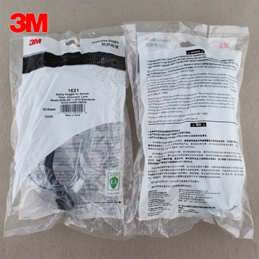 3M 1621 Safety Glasses Chemical Splash Goggles Adjustable Headband Protective Eyewear Anti-Fog Goggles Impact Resistance Lens