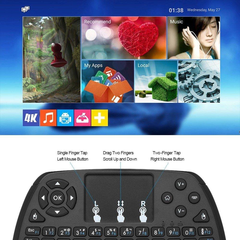 Spanish Version 2.4GHz Wireless Keyboard Touchpad Mouse Handheld Remote Control for TV BOX Smart TV PC Notebook
