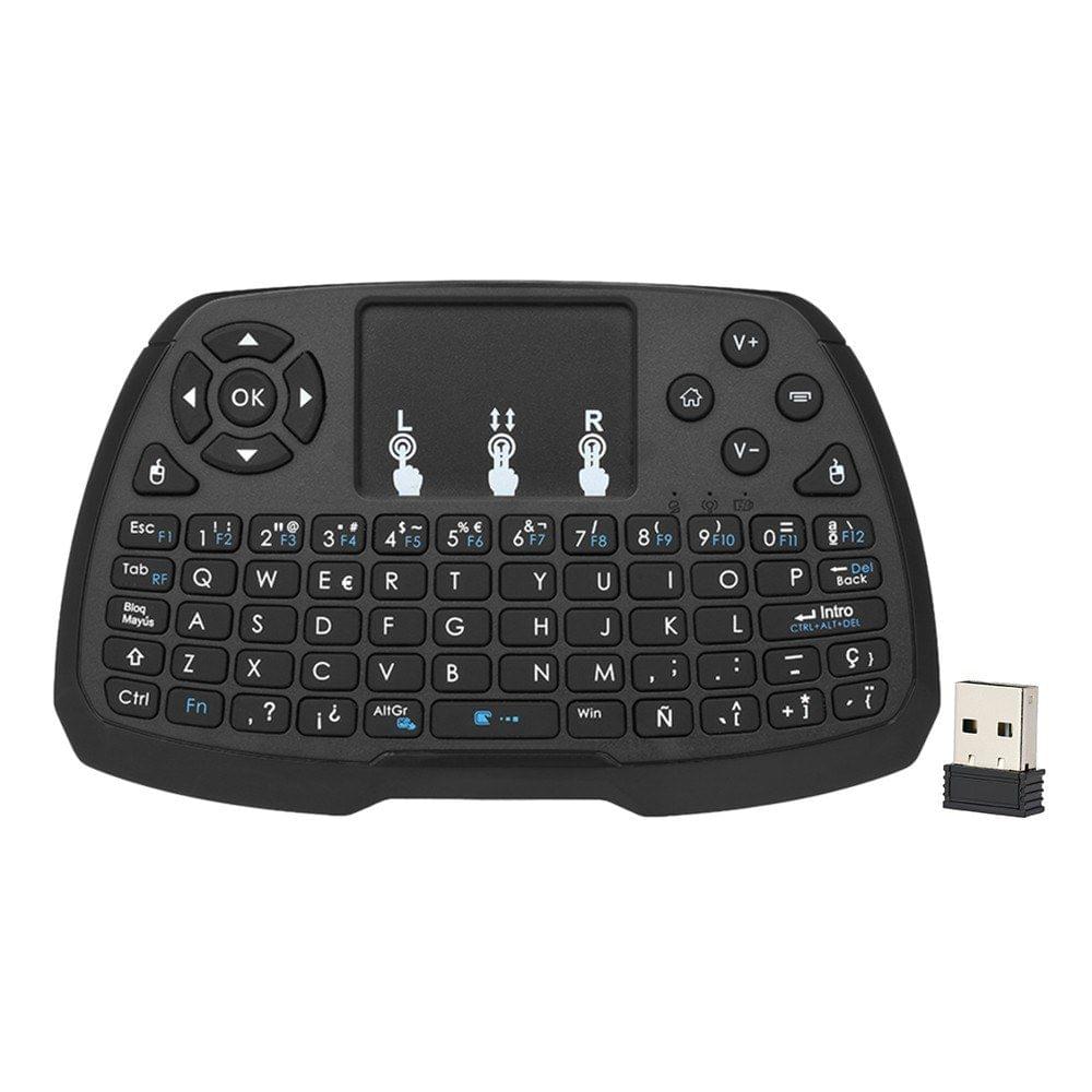 Spanish Version 2.4GHz Wireless Keyboard Touchpad Mouse Handheld Remote Control for TV BOX Smart TV PC Notebook