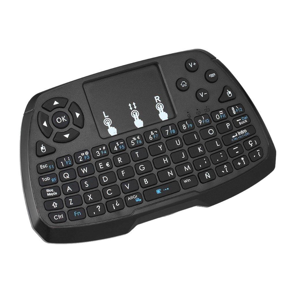 Spanish Version 2.4GHz Wireless Keyboard Touchpad Mouse Handheld Remote Control for TV BOX Smart TV PC Notebook