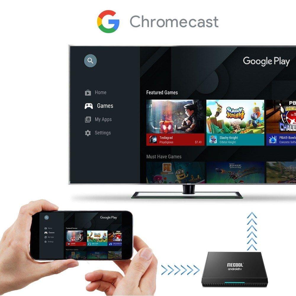 MECOOL KM9PRO CLASSIC Smart Android 9.0 TV Box UHD 4K Media Player Amlogic S905X2 2GB / 16GB Voice Remote Control Google Certificated Colorful Breathing Lights