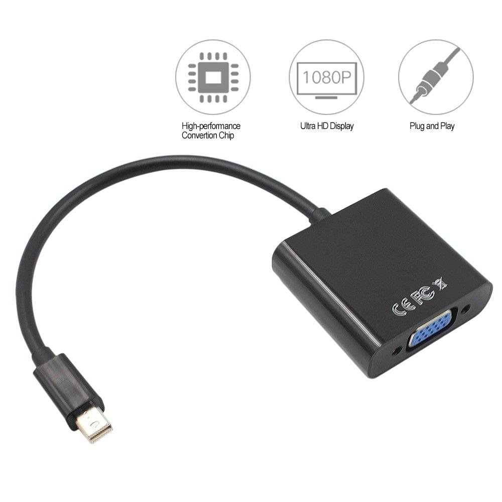 Mini DP to VGA Converter Male DisplayPort Port to VGA Female Port Adapter 1080P Converter for Projector DTV TV DVD Player Macbook Microsoft Surface Pro ThinkPad X Dell XPS