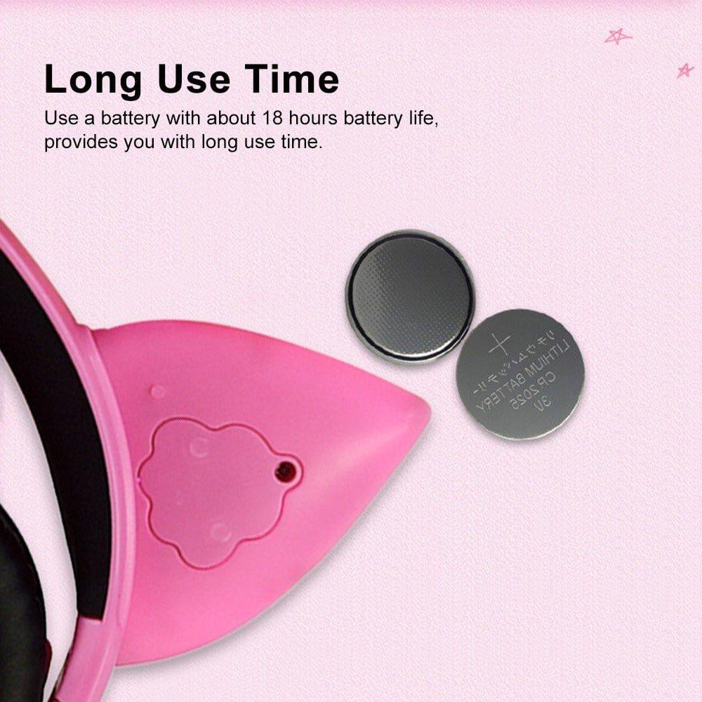 LX-X109 Foldable Fox Ear Headphones Flashing LED Lights for PC Laptop 3.5mm AUX Over-ear Headset Adjustable Headband Kids Earphone