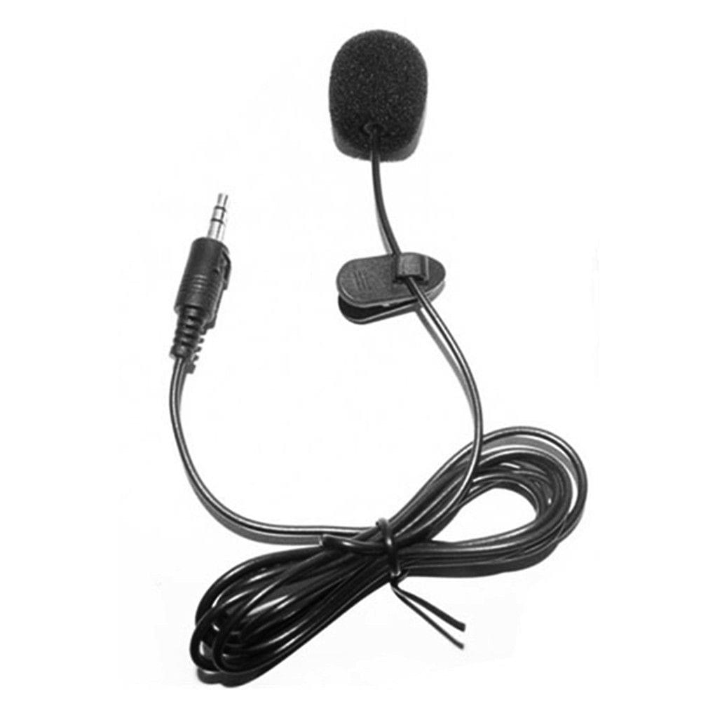 External Clip-on Lapel Lavalier Microphone 3.5mm Jack for Phone Handsfree Wired Condenser Mic for Teaching Speeching Black