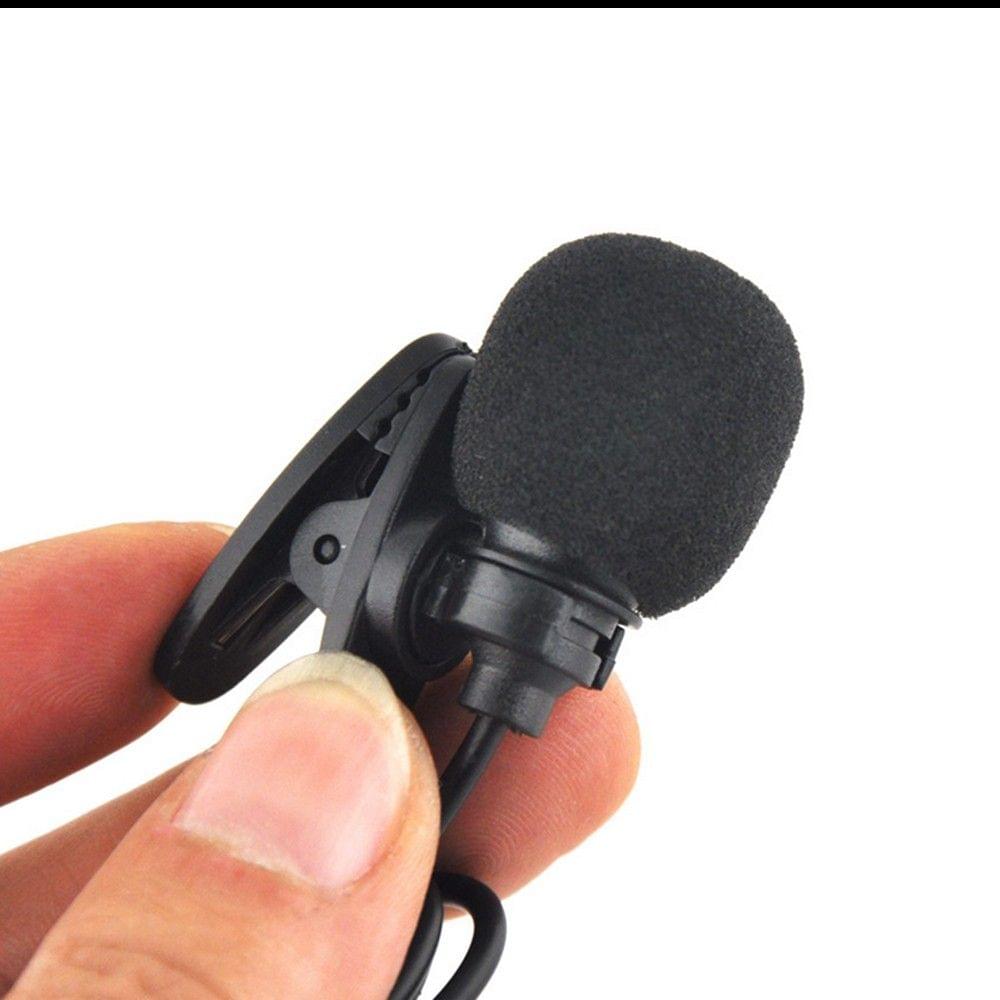 External Clip-on Lapel Lavalier Microphone 3.5mm Jack for Phone Handsfree Wired Condenser Mic for Teaching Speeching Black