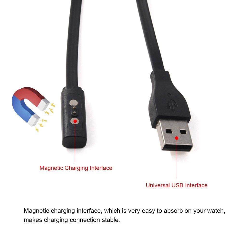 Smart Watch Charging Cable for Pebble Time Round Pebble Time Pebble Time Steel Pebble 2 Pebble 2 SE Smartwatch with USB Interface 1-meter Cable with Magnetic Interface Smart Watch Charging Cables