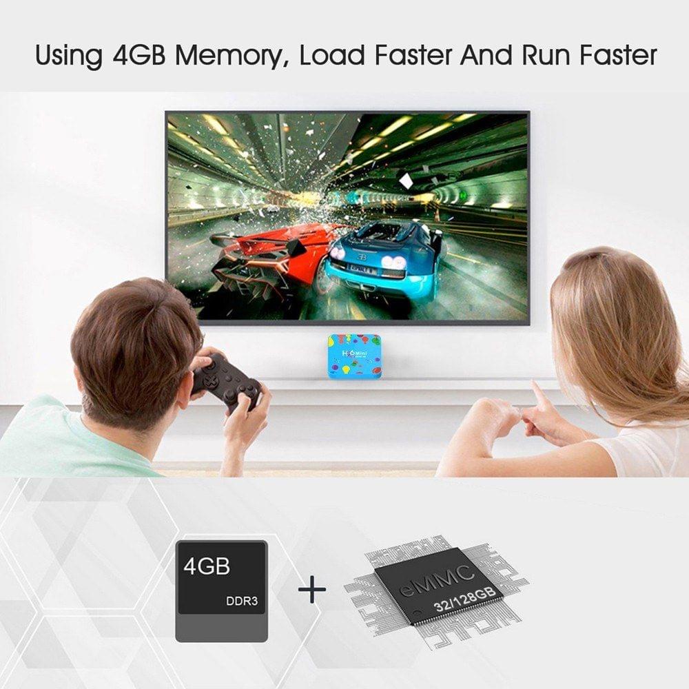 H96 Mini Android 9.0 Smart TV Box 4K Media Player 6K HDR H.265 VP9 Allwinner H6 Quad-core 64 Bit 4GB DDR3 32GB/128GB EMMC 2.4G / 5G WiFi 100M LAN BT4.0