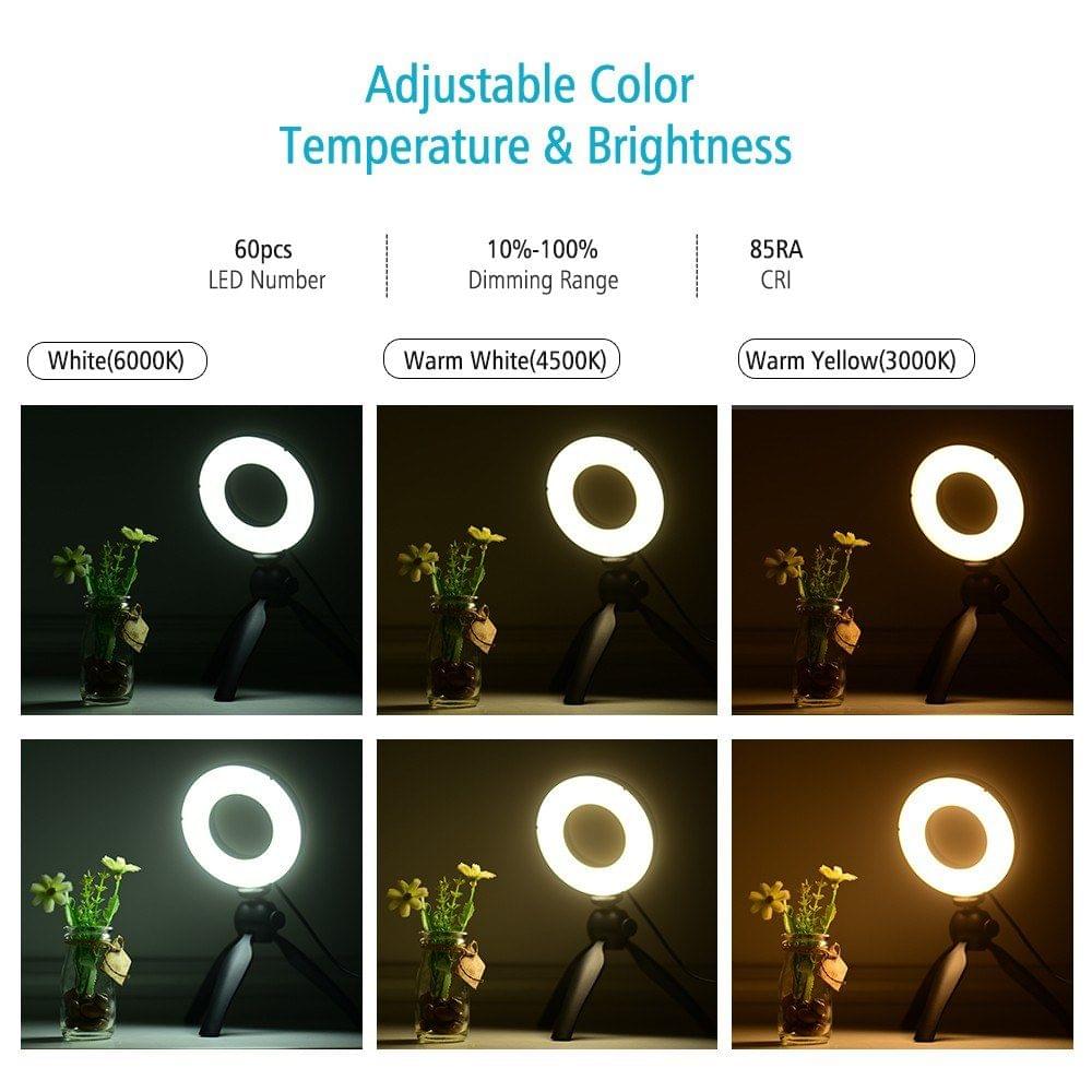 Portable 4.6 Inch LED Ring Light Lamp
