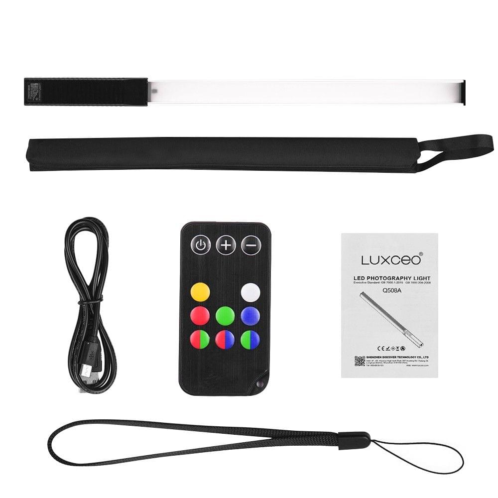 LUXCEO Handheld Photography Light Portable LED Video Light Wand 3000K/5750K/RGB Color 12 Brightness Levels Colorful Stick with Carrying Bag Remote Control Photography Lighting Kit