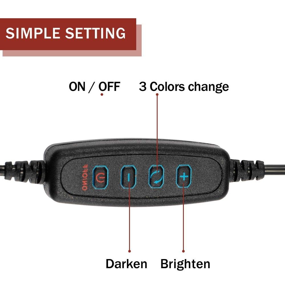 Photography LED Selfie Ring Light Lighting with Tripod Dimmable Wide Dimming Range Lights for Camera Photo Studio Selfie Photography