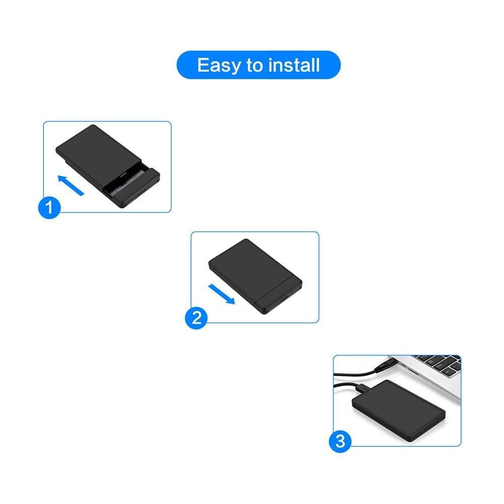 2.5-inch SATA SSD / HDD USB 3.0 External Interface USB 3.0 5Gbps Micro Interface 2.5-inch SATA Interface Hard Box SSD / HDD