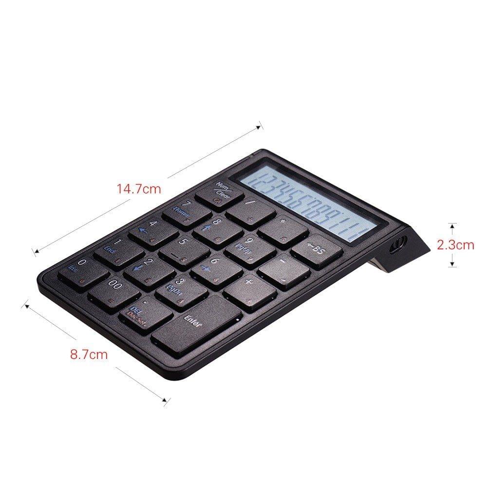 Portable 2-in-1 Wireless BT 19 Keys Rechargeable Smart Numeric Keypad Keyboard & Calculator