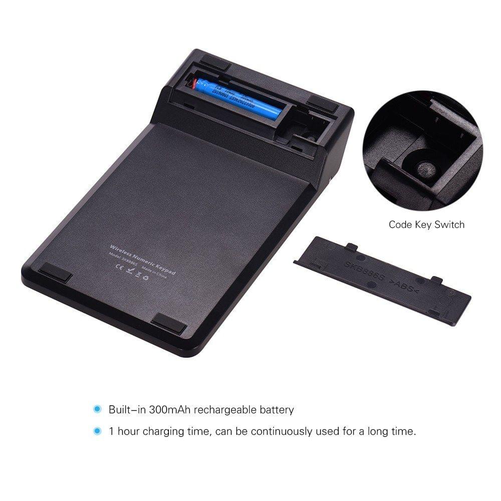 Portable 2-in-1 Wireless BT 19 Keys Rechargeable Smart Numeric Keypad Keyboard & Calculator