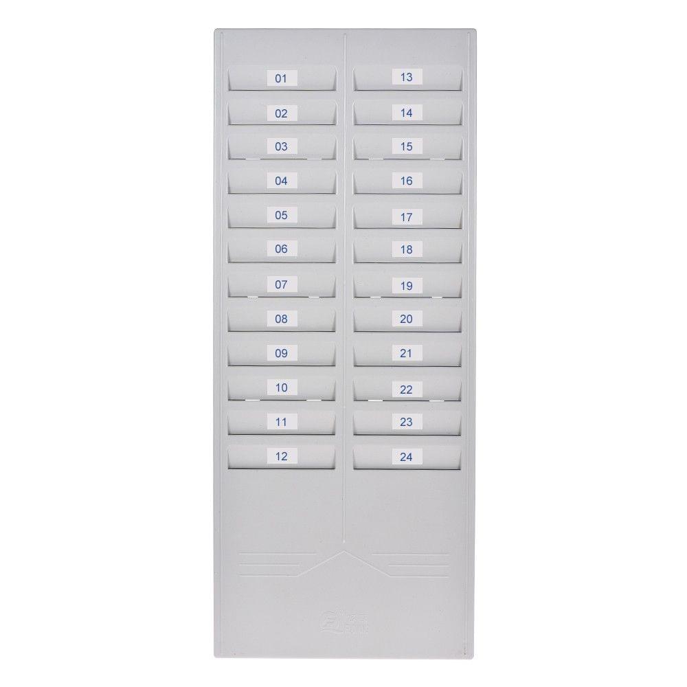 24-Slot Time Card Rack Plastic Wall Mounted Cards Holder for Office Factory Time Card Machine Attendance Recorder