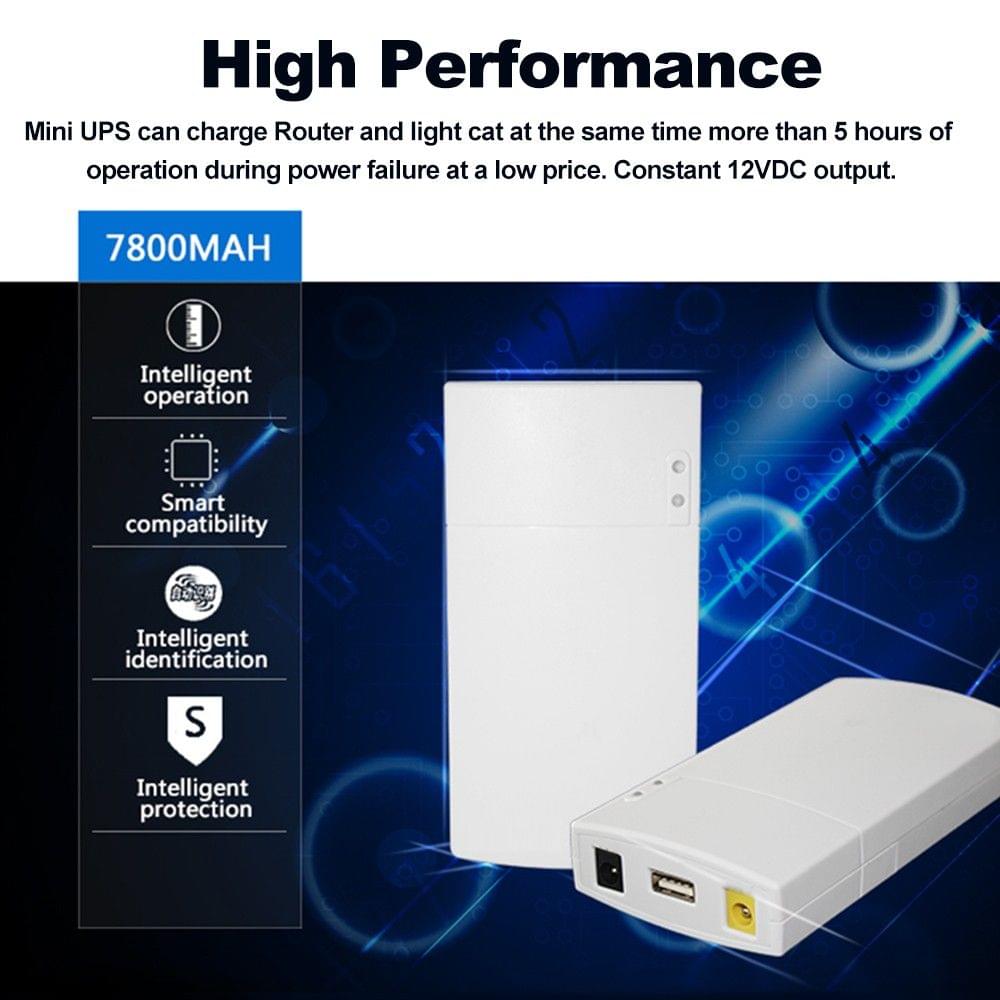 GM322 Mini UPS Power Protection Charger 7800MAH DC Power Bank Portable Power for 12V 2A Applications Protection White
