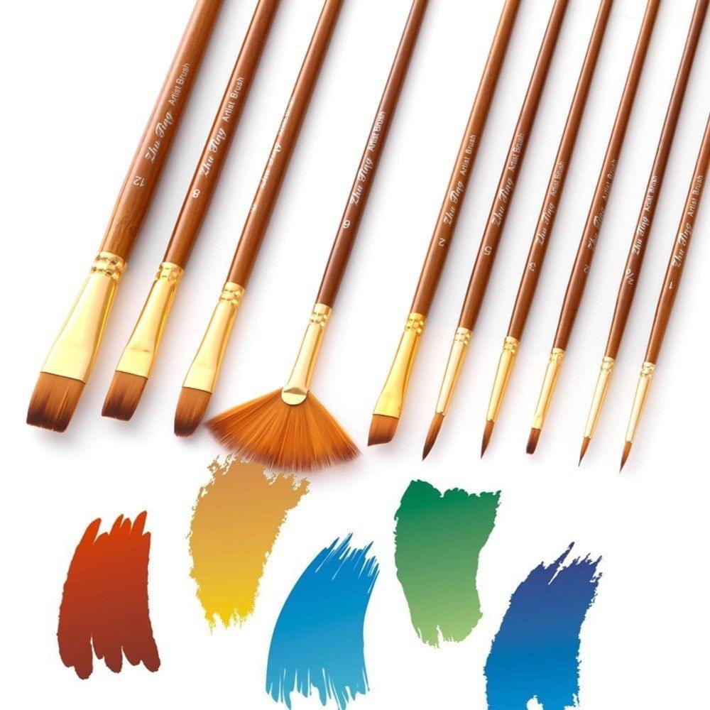 10pcs Paint Brushes Set Kit