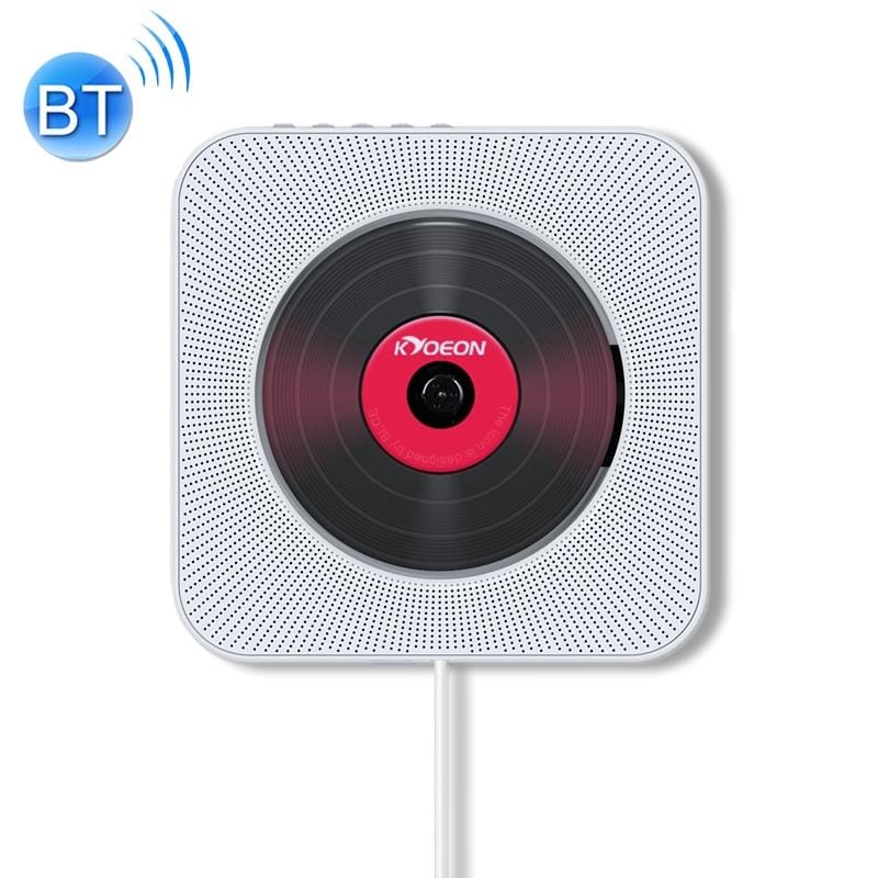 KC-808 Wall Mounted Bluetooth 4.2+EDR CD Player with Remote Control, Support FM (White)