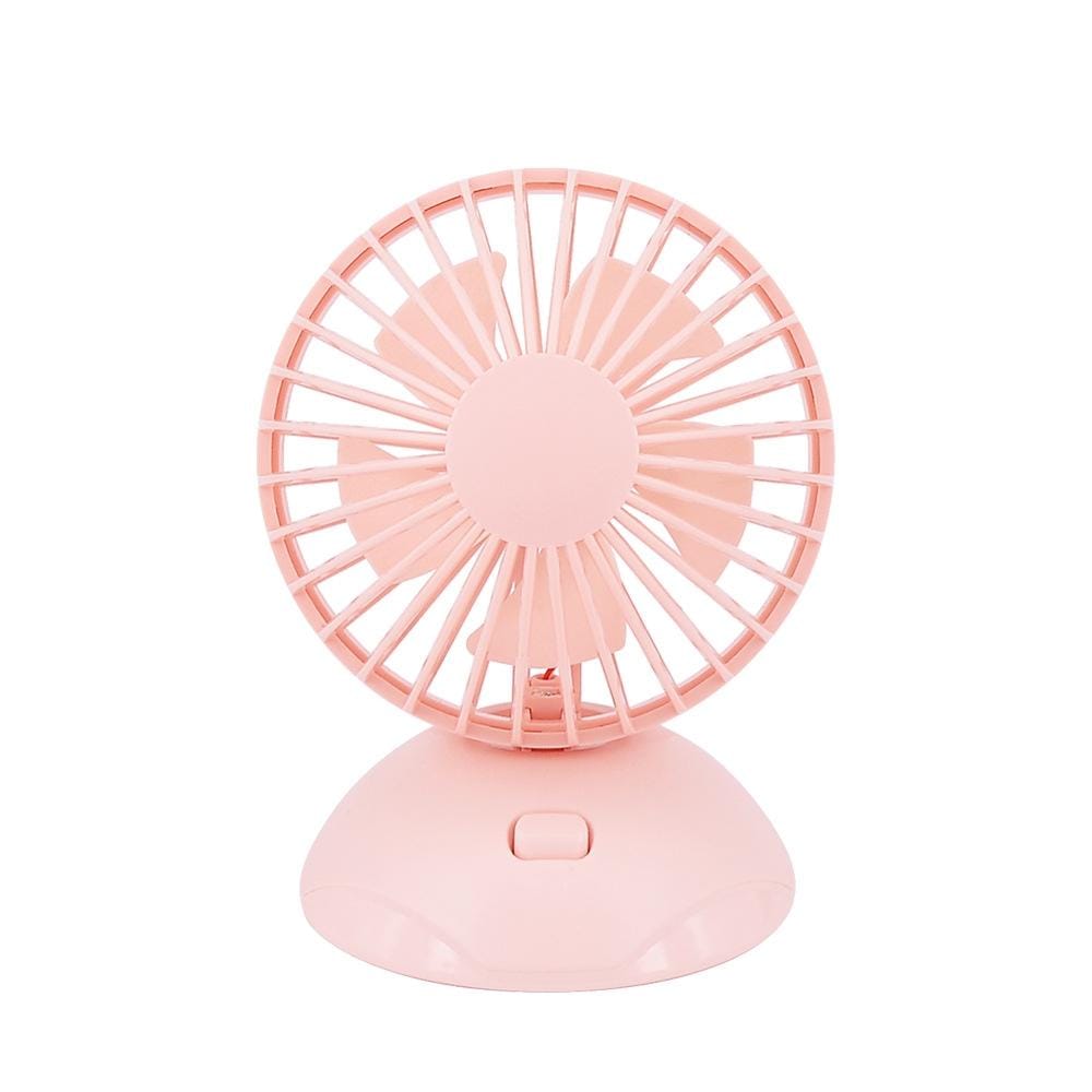 USB Charging Fan 90 Degree Rotating Ball Desktop Fan (Pink)