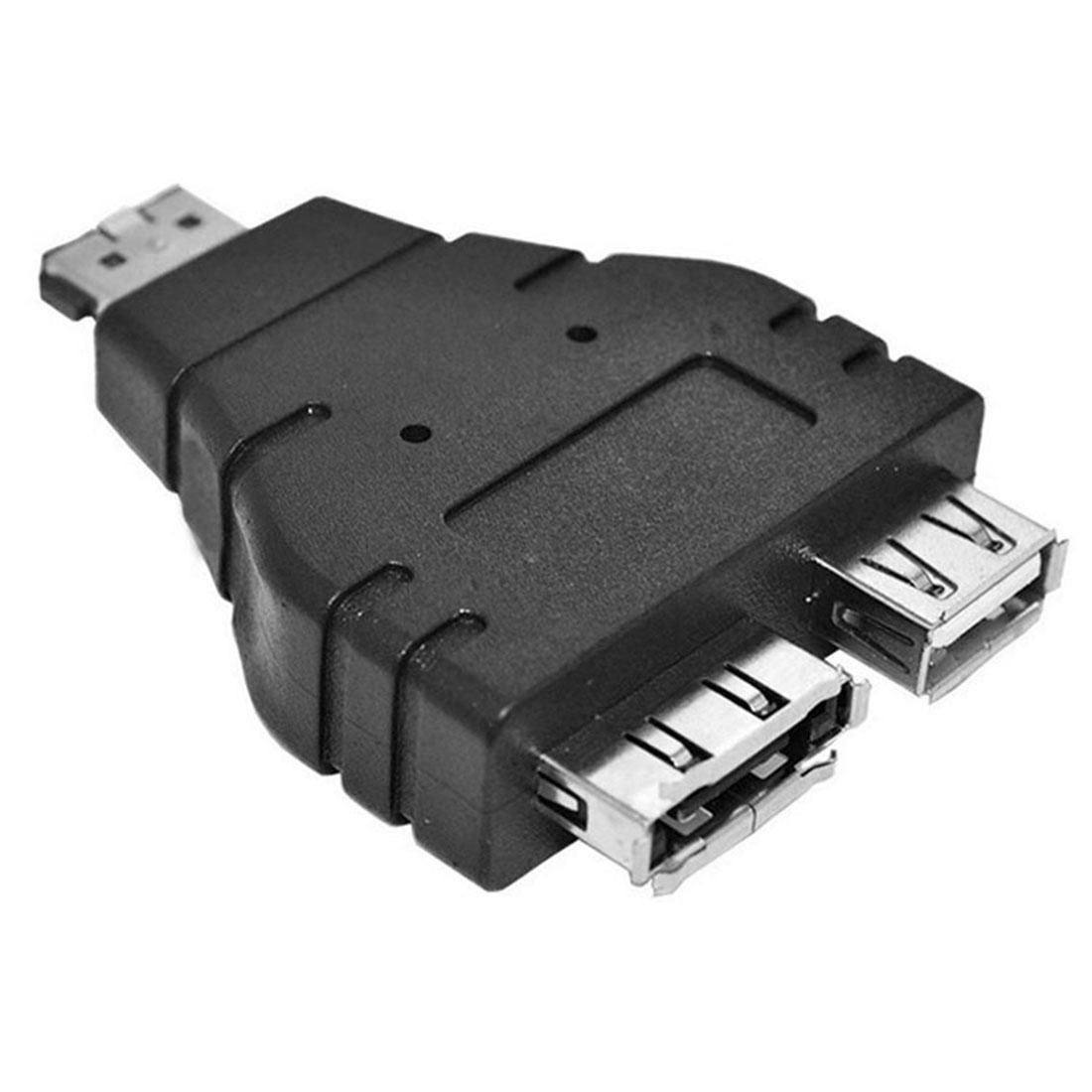 USB 2.0 A Female + eSATA Female to Combo eSATAp Male Adapter