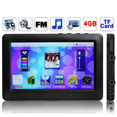 4.3 inch Touch screen 2GB MP5 Player, Support FM Radio, E-Book, Games, TV Out (Black)