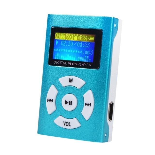 Portable TF Card Slot MP3 Player with LCD Screen (Blue)