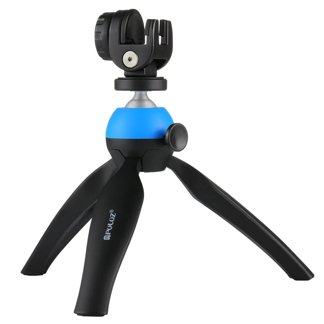 PULUZ Pocket Mini Tripod Mount with 360 Degree Ball Head & Phone Clamp for Smartphones (Blue)