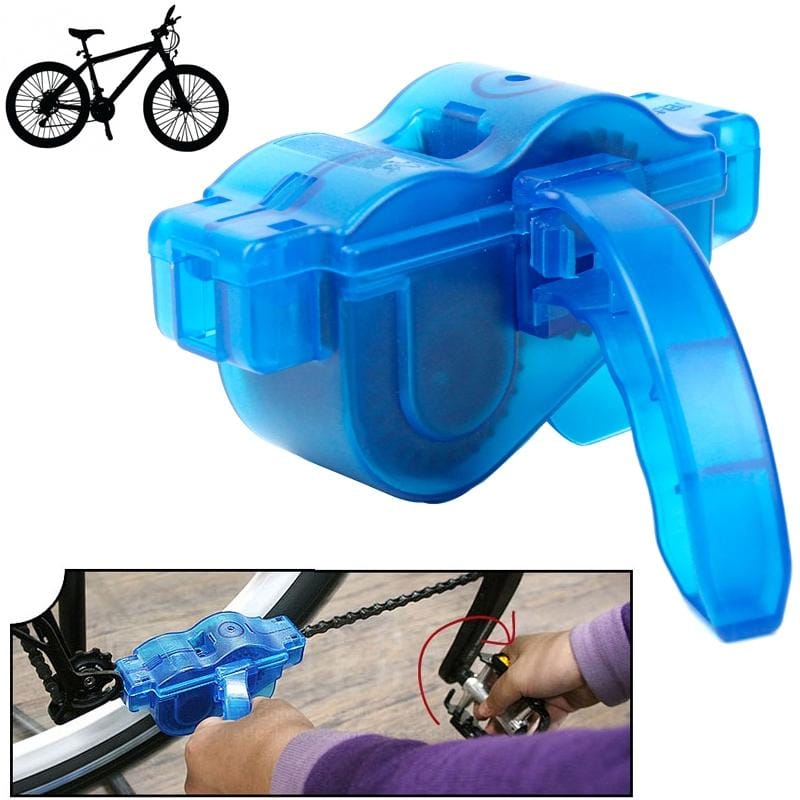 Bicycle Chain Cleaner Cycling Bike Machine Brushes Scrubber Wash Tool Kit Mountaineer Bicycle Chain Cleaner Tool Kits (Blue)
