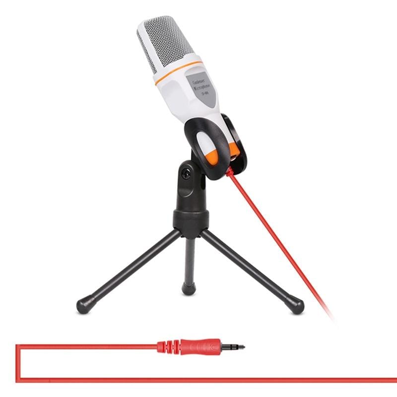 Yanmai SF666 Professional Condenser Sound Recording Microphone with Tripod Holder, Cable Length: 1.3m, Compatible with PC and Mac for Live Broadcast Show, KTV, etc. (White)