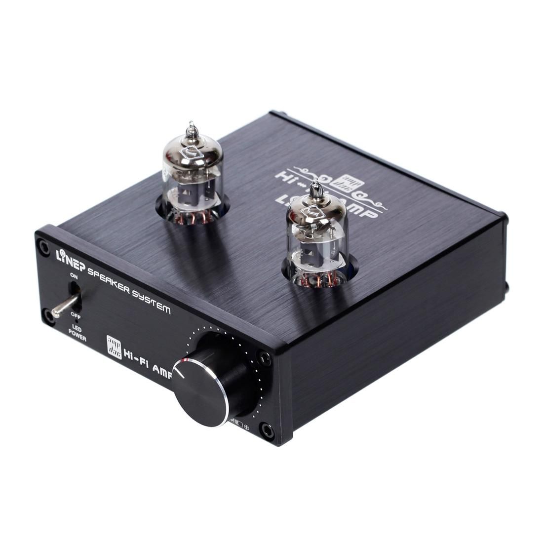 A937 Mini Mixer Karaoke System Valve 6J1 Audio Process Stereo HiFi Pre-Amplifier (Black)