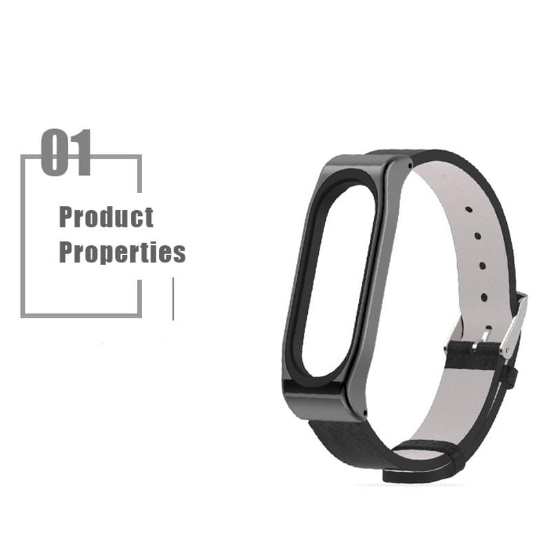 Mijobs PU Leather Strap for Xiaomi Mi Band 3 & 4 & 5 Wrist Straps Screwless Magnetic Bracelet Mi Band3 Smart Band Replace Accessories, Host not Included (Style6)