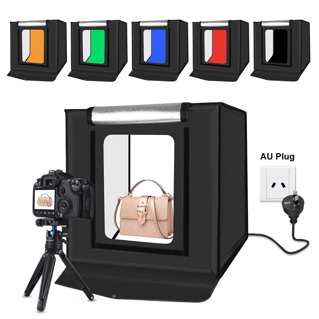 PULUZ 40cm Folding Portable 24W 5500K White Light Photo Lighting Studio Shooting Tent Box Kit with 6 Colors Backdrops , Size: 40cm x 40cm x 40cm (AU Plug)