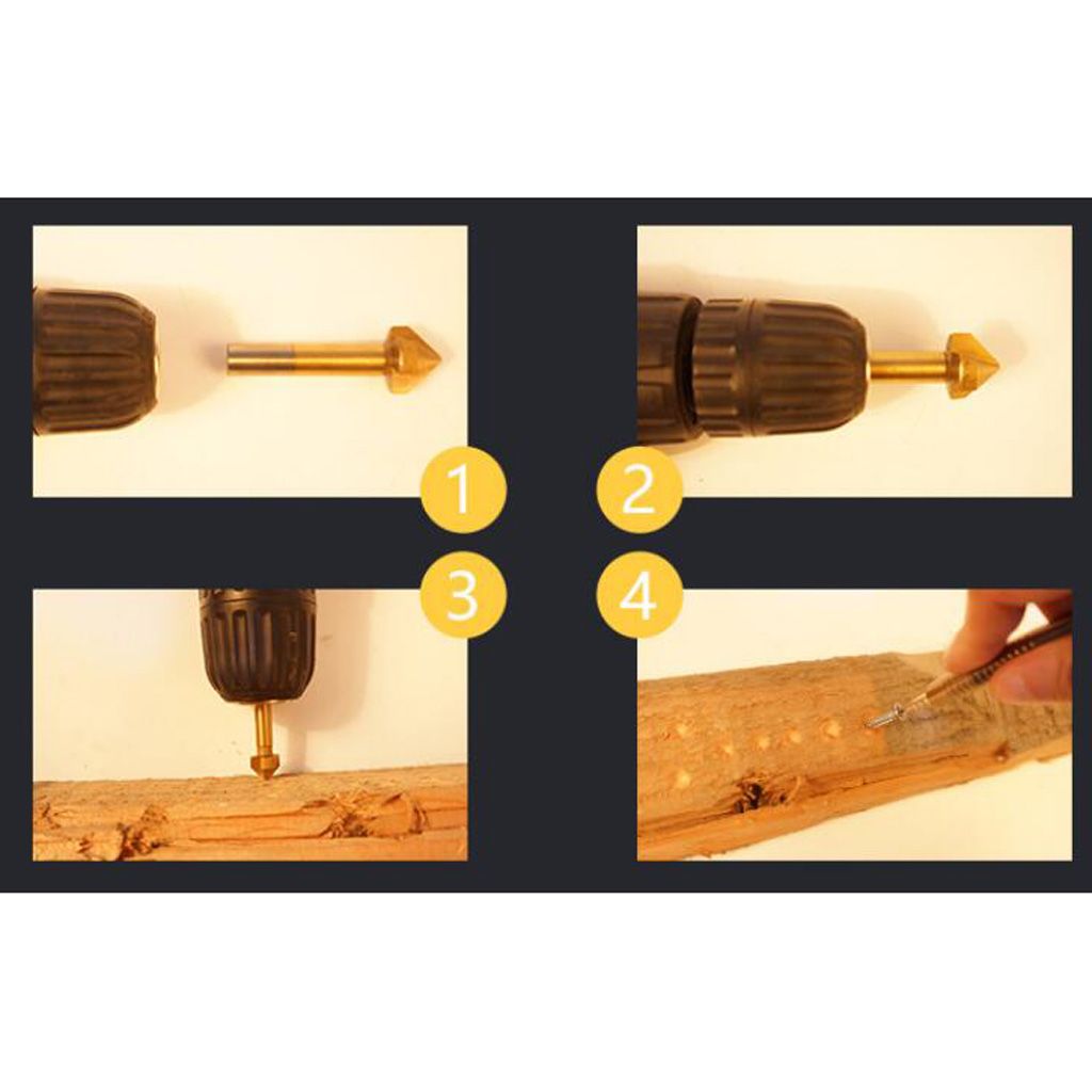 3-Flute 90 HSS Countersinking Bit Chamfering End Mill Cutter 20.5mm Titanize