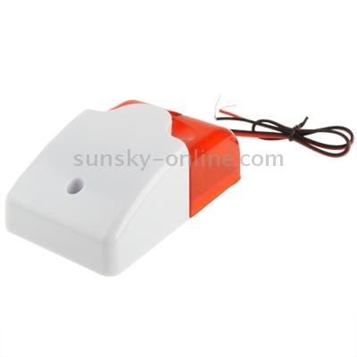Mini Wired Red Strobe Siren for Burglar Security Alarm (White)