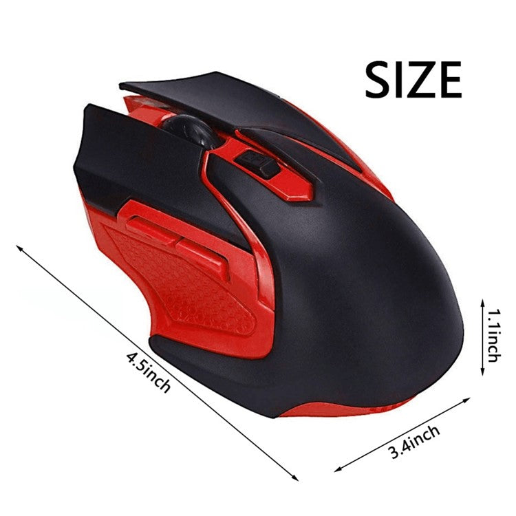 Q46 Wireless Gaming Mouse 1000DPI / 1200DPI / 1600DPI 3-Speed Adjustable Portable Mice Laptops Cordless Mouse for Home, Office - Black / Blue