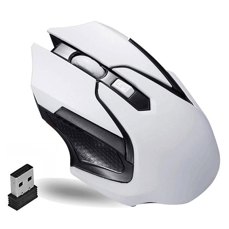 Q46 Wireless Gaming Mouse 1000DPI / 1200DPI / 1600DPI 3-Speed Adjustable Portable Mice Laptops Cordless Mouse for Home, Office - White / Black