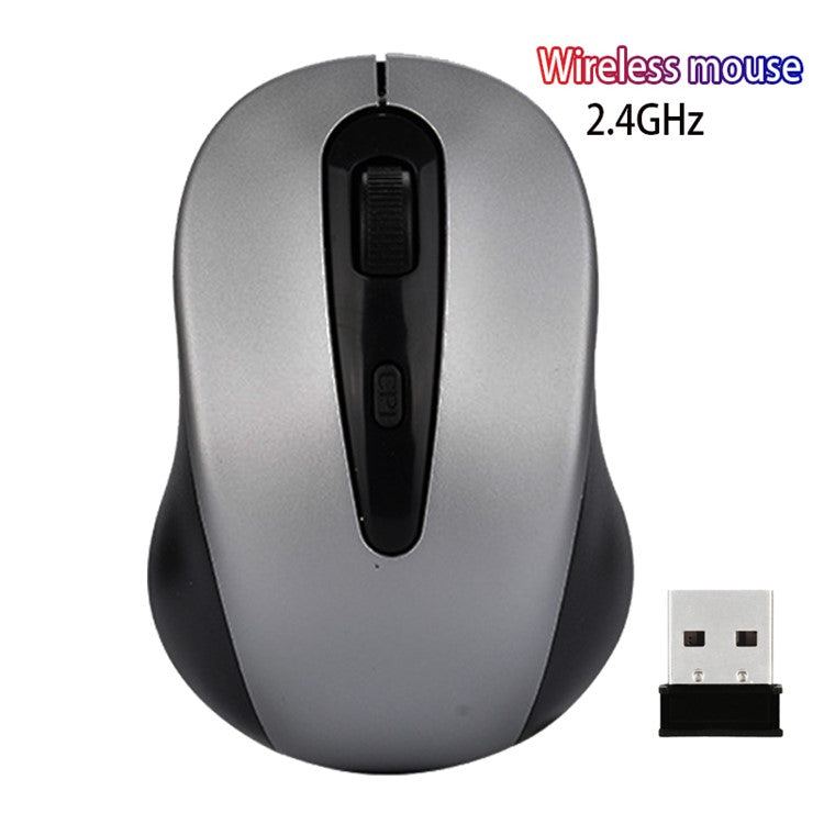 2.4G Wireless Mouse Mute Home Office Computer Laptop Mice with 3 Adjustable DPI - Silver / Grey