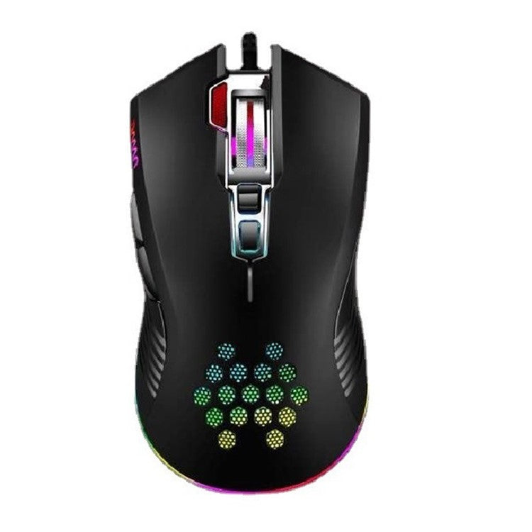 DWN DM6809 Hollow Honeycomb Wired Gaming Office Mouse 3200 DPI Computer Laptop Mice with RGB Light