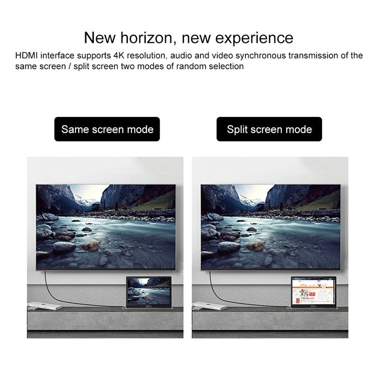 Double Type-C to PD+USB3.0+HDMI Multi-functional USB Hub Docking Station