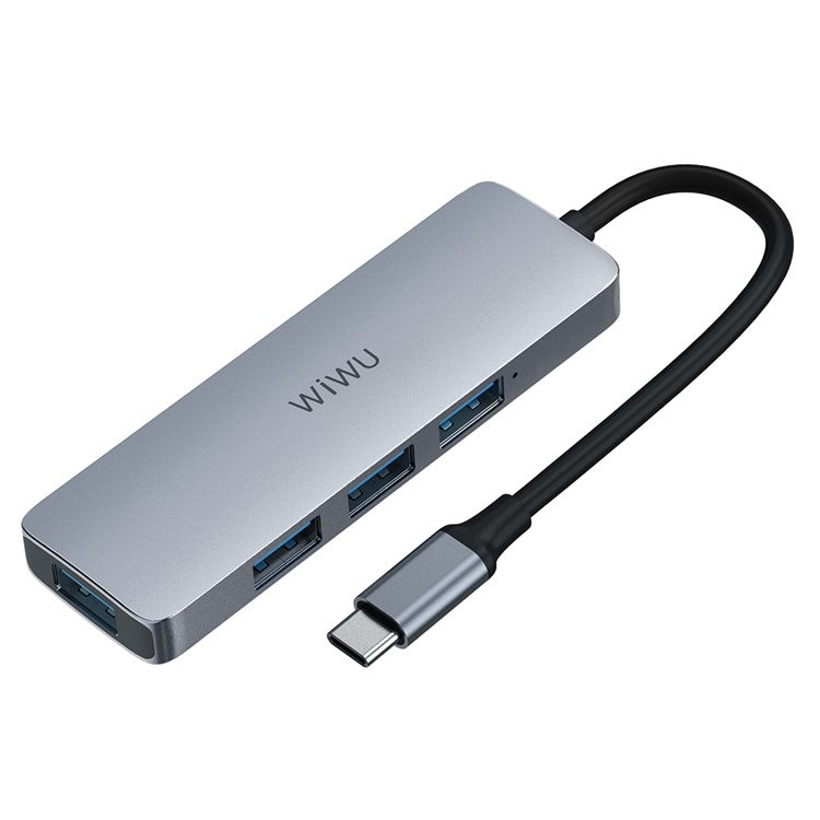 WIWU Alpha 440 Pro Type-C Hub to 4 X USB 3.0 Ports, High Speed Data Transmission Adapter for MacBook
