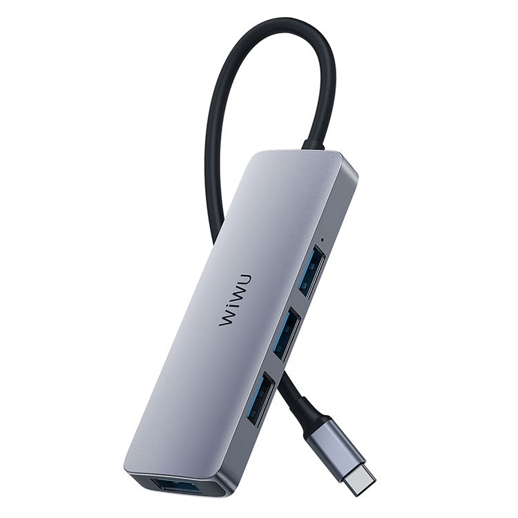 WIWU Alpha 440 Pro Type-C Hub to 4 X USB 3.0 Ports, High Speed Data Transmission Adapter for MacBook