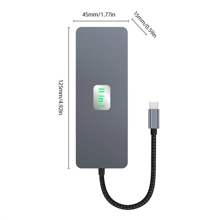 2309 Type-C to 11-Port USB Hub 4K 60Hz HD Screen Mirroring Gigabit Ethernet Adapter Laptop Tablet Docking Station
